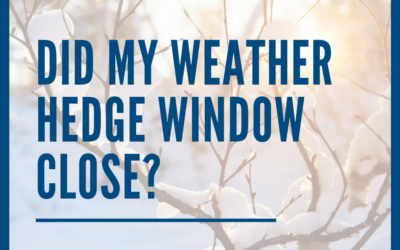 Did My Weather Hedge Window Close?